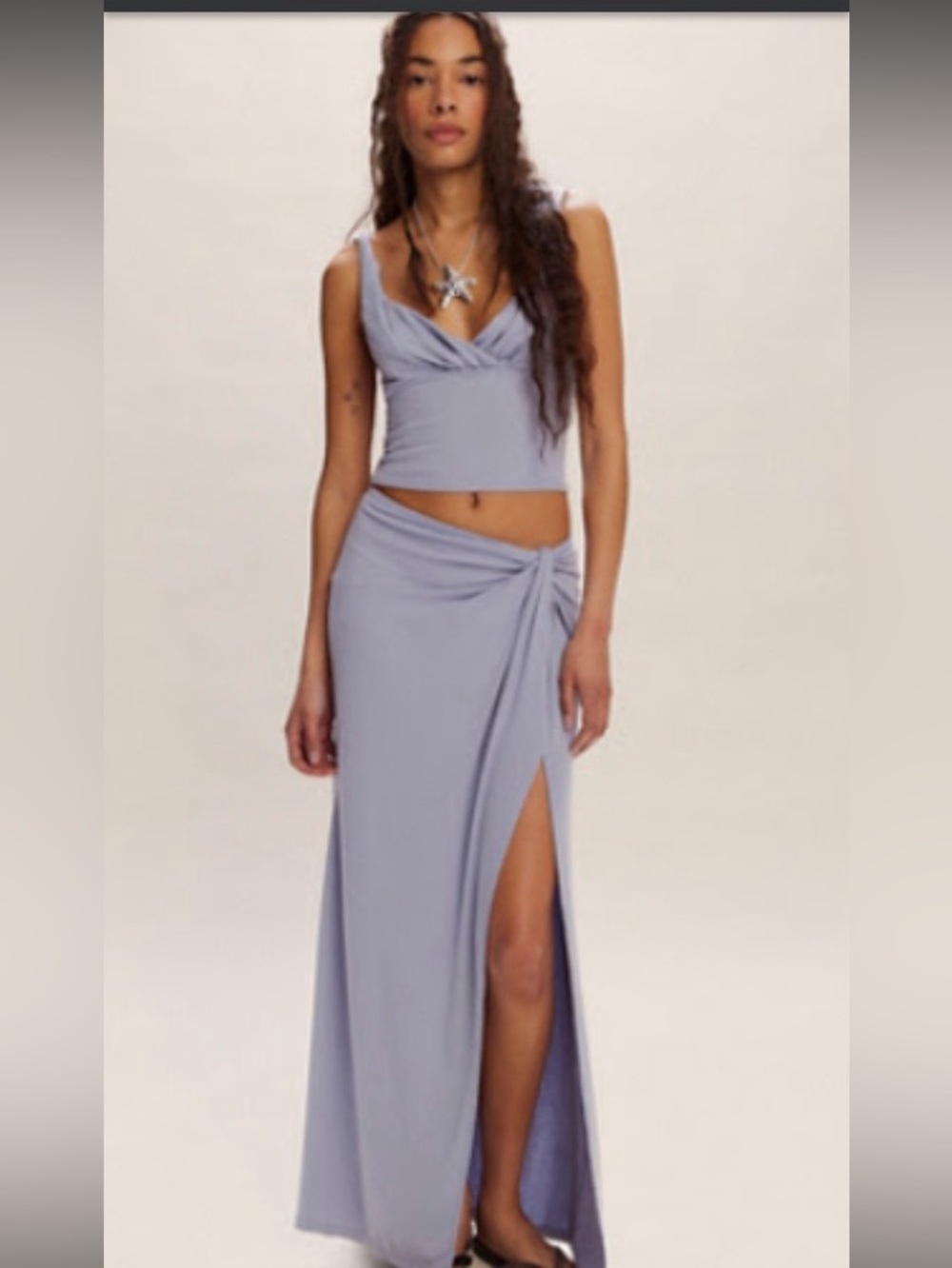 Free People Purple Crop Skirt Set
